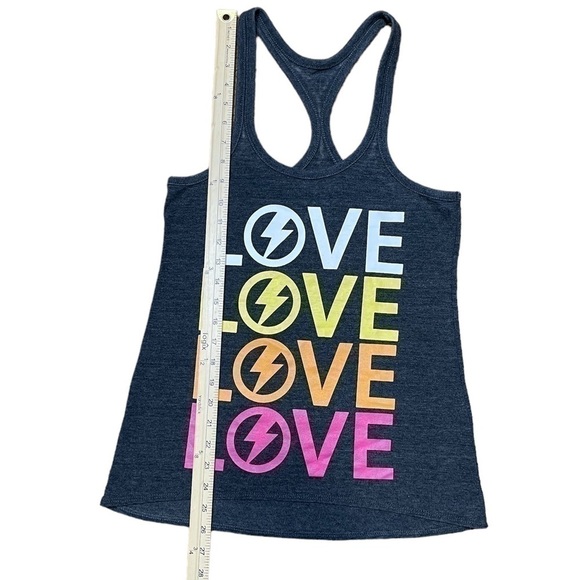 Chaser Love Lightning Bolt Tank Size Extra Small Racerback Dark Grey Rare - Picture 16 of 16